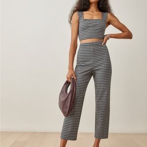 Reformation Jodie two piece black check